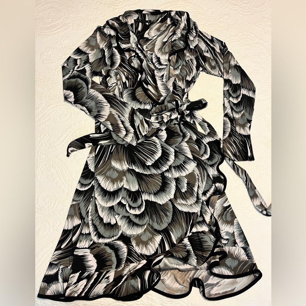 Tiana B. wrap and ruffle dress